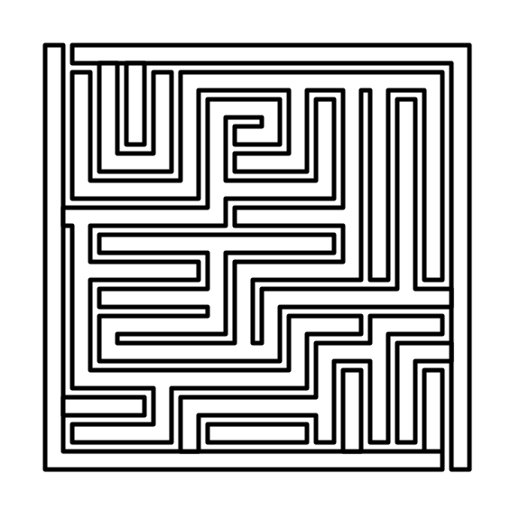 White blocks as walls maze