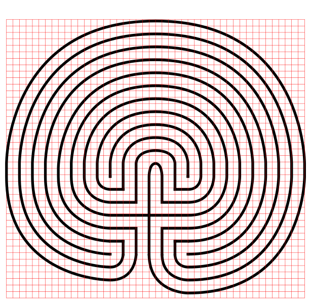 11 Circuit Classical Labyrinth with grids - Part 13
