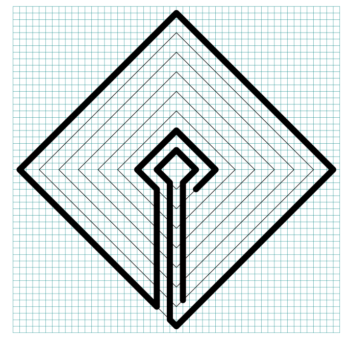 7 circuit Diamond Labyrinth with grids - part 3