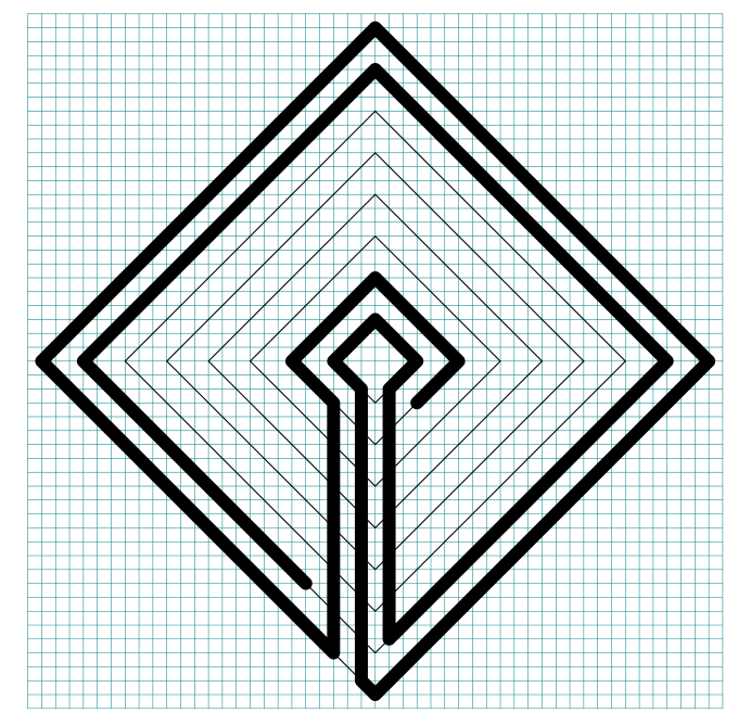 7 circuit Diamond Labyrinth with grids - part 4
