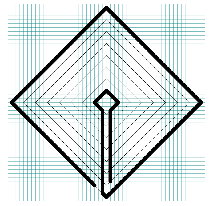 7 circuit Diamond Labyrinth with grids - part 2