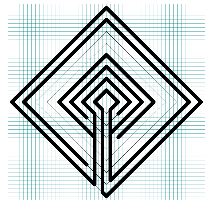 7 circuit Diamond Labyrinth with grids - part 6