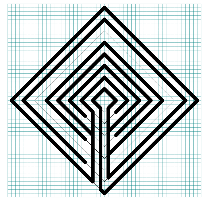 7 circuit Diamond Labyrinth with grids - part 7