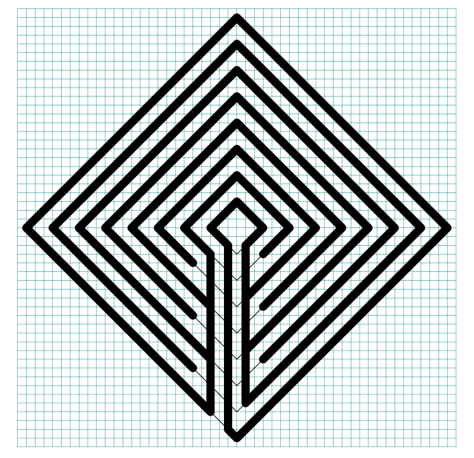 7 circuit Diamond Labyrinth with grids - part 8