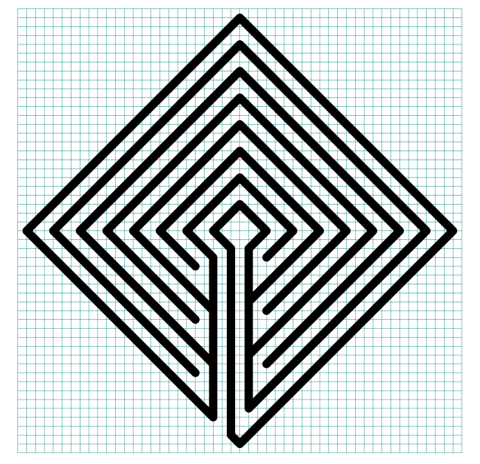7 circuit Diamond Labyrinth with grids - part 9