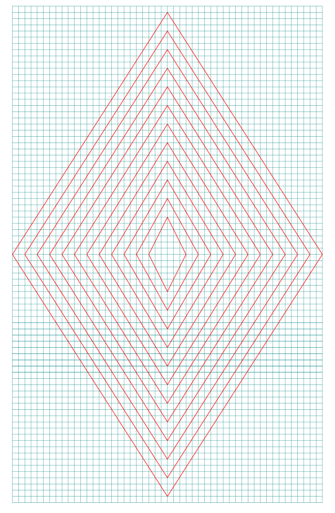 11 Circuit Diamond Labyrinth with grids - step 1