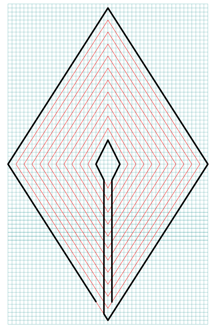 11 Circuit Diamond Labyrinth with grids - step 2