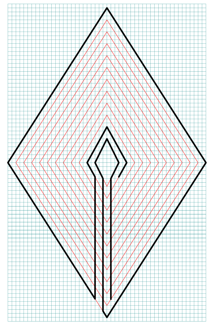 11 Circuit Diamond Labyrinth with grids - step 3