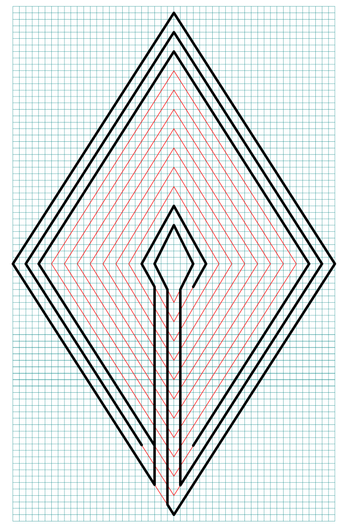 11 Circuit Diamond Labyrinth with grids - step 5