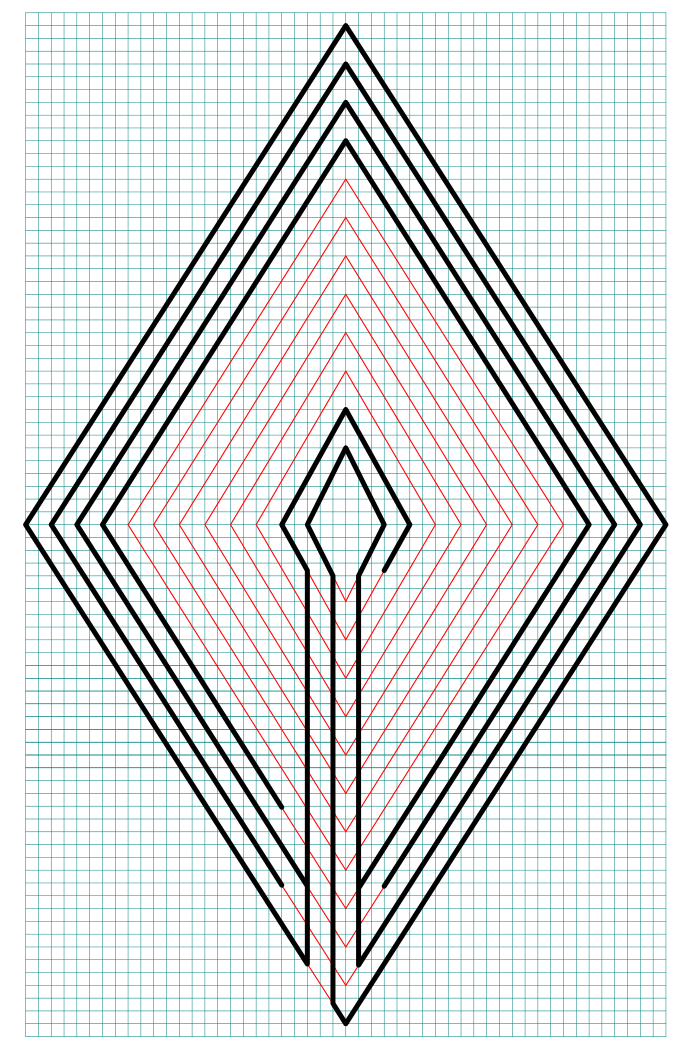 11 Circuit Diamond Labyrinth with grids - step 6