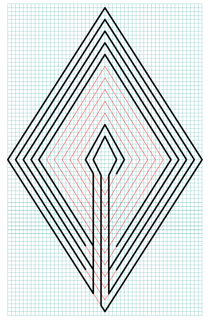 11 Circuit Diamond Labyrinth with grids - step 7