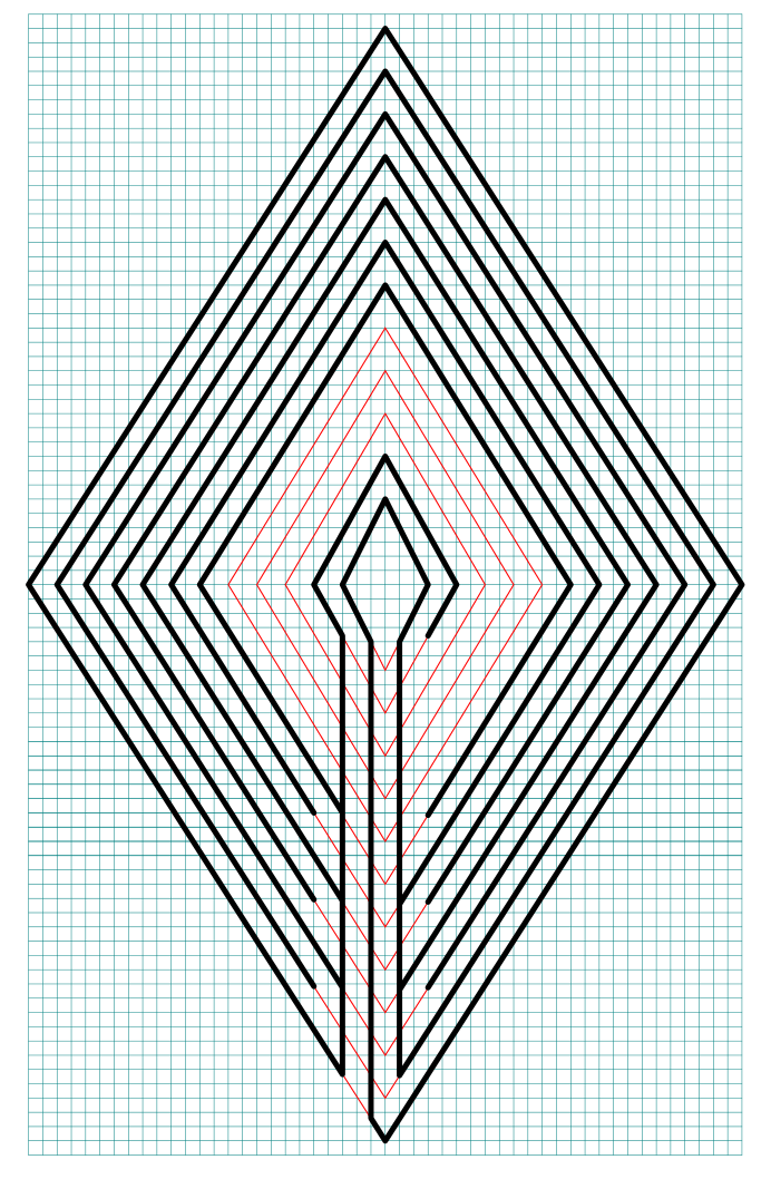 11 Circuit Diamond Labyrinth with grids - step 9