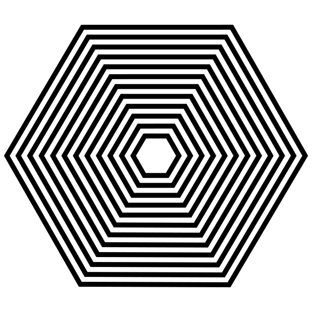 Hexagonal labyrinth 11 circuit Step 1 