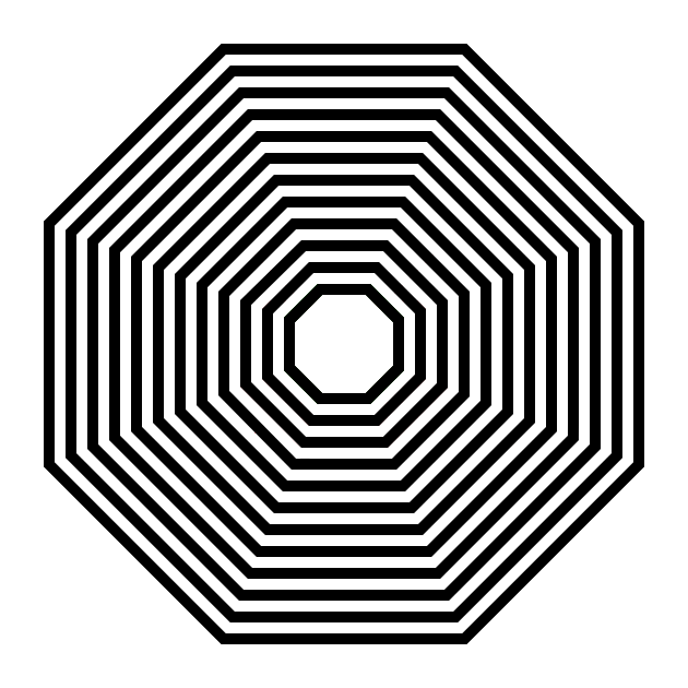 11 circuit octagonal labyrinth step 1