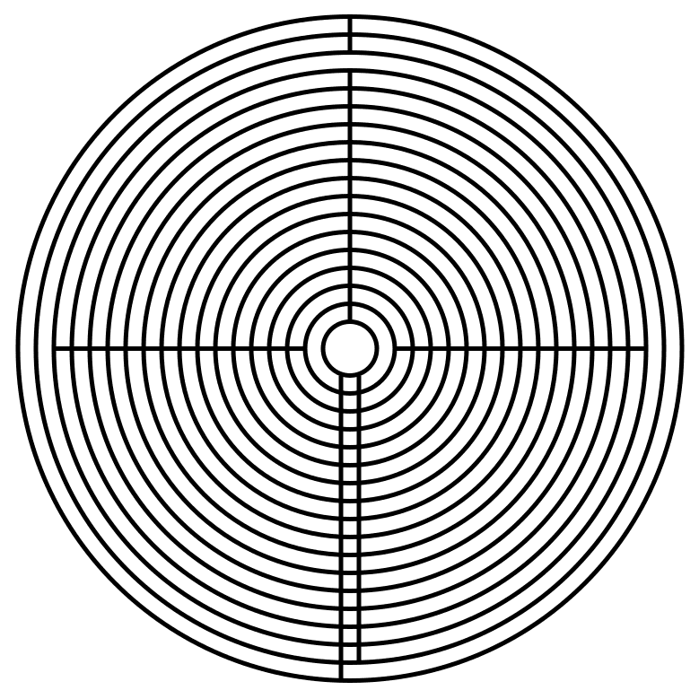 making a 17 circuit circular  labyrinth step 2