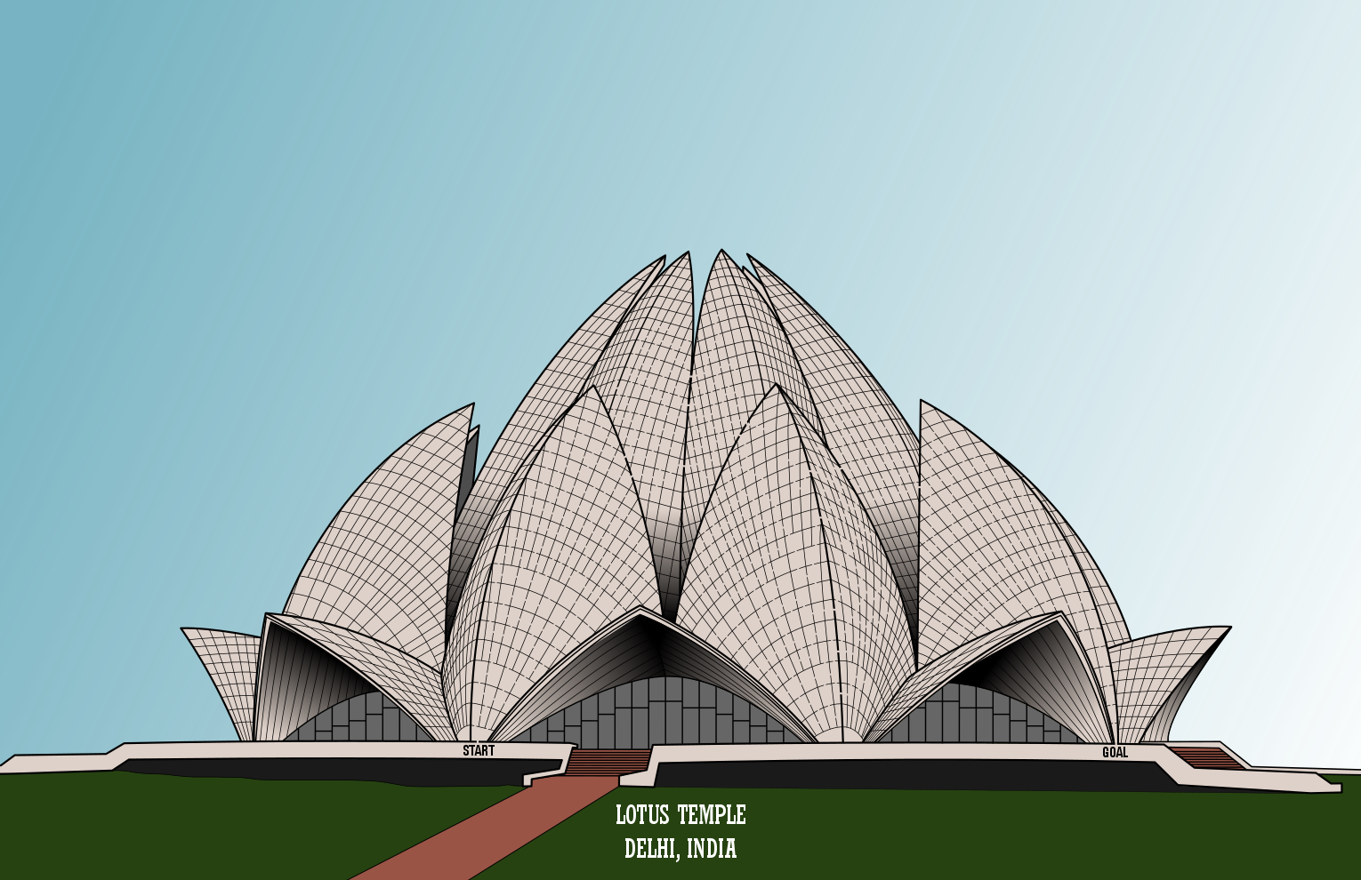 Lotus Temple Maze in color