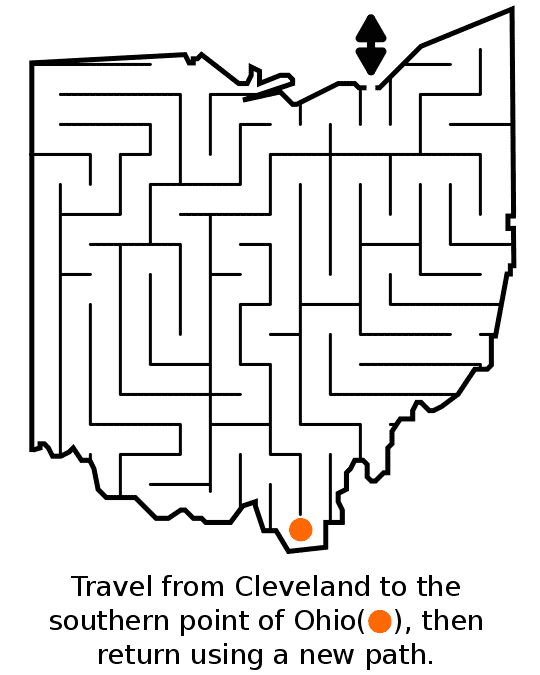 Ohio go and return maze