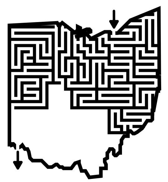 OHIO MAZE- step 3 keep drawing