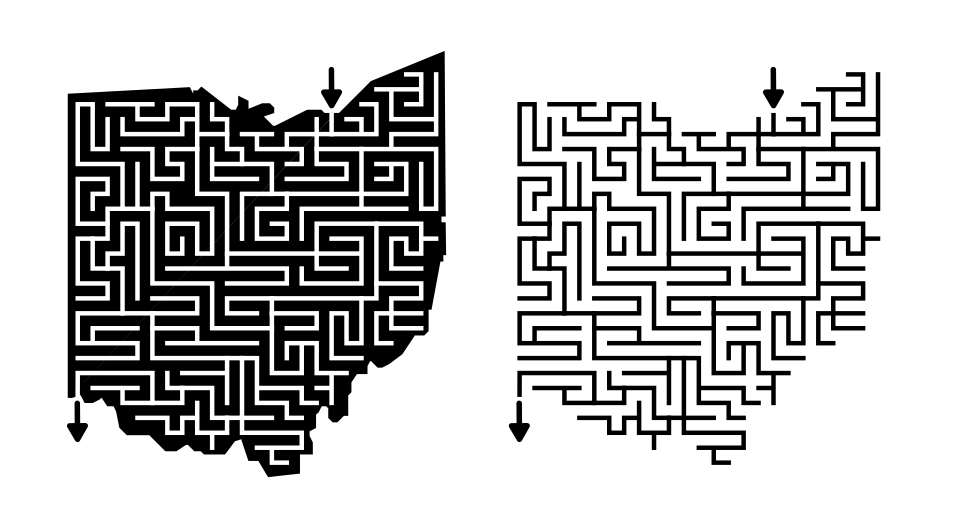 How to Make a Cut-Thru or On-Line Maze 