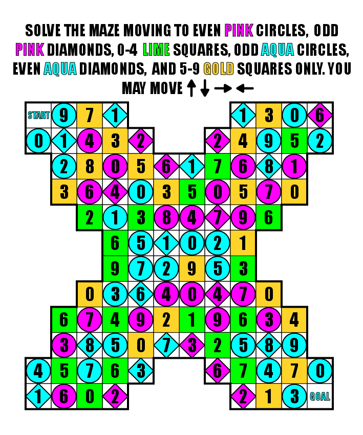 Puzzle Maze X shape