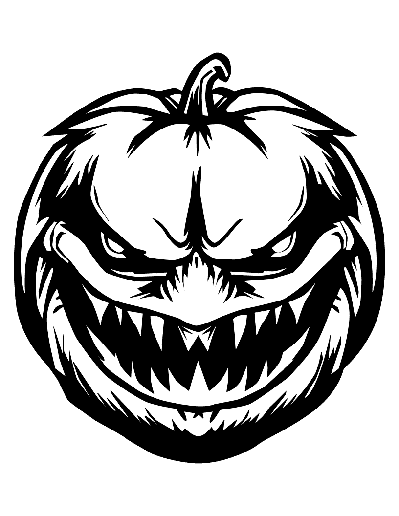 evil pumpkin coloring page