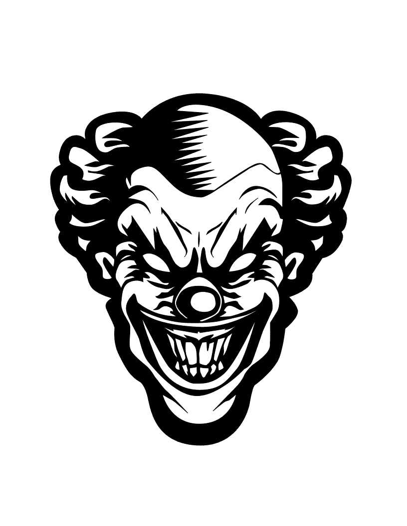 evil clown coloring page