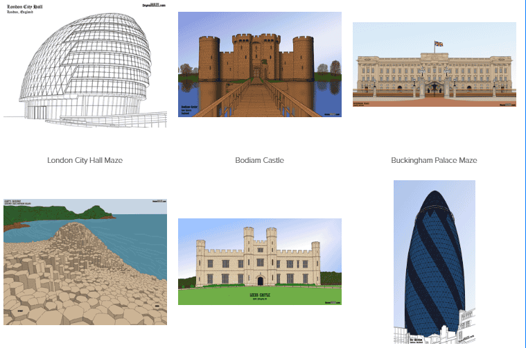Famous Locations in the UK, Drawn as Mazes 