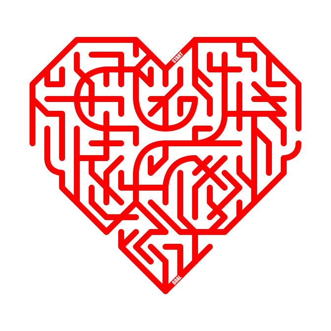 Kids On Line Heart Maze