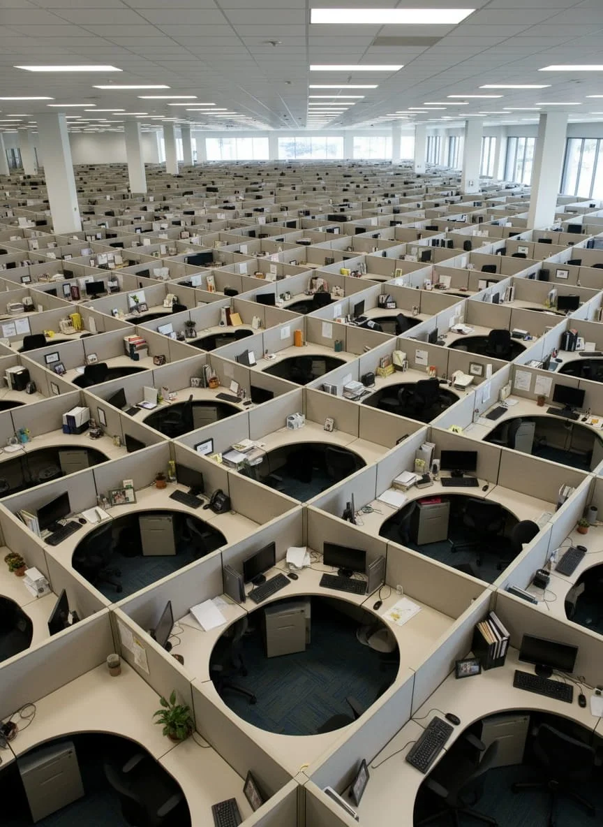 Office Cubicles make a maze 2026