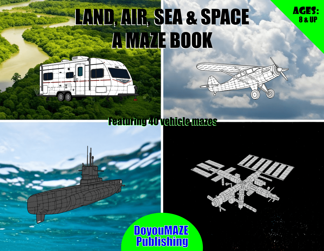 Air Land Sea Space Maze Book in color
