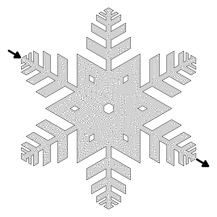 Snowflake Maze — Free Printable Mazes for All Ages