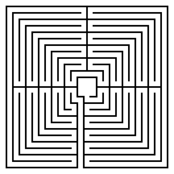 9 Circuit Square Labyrinth 4 sections