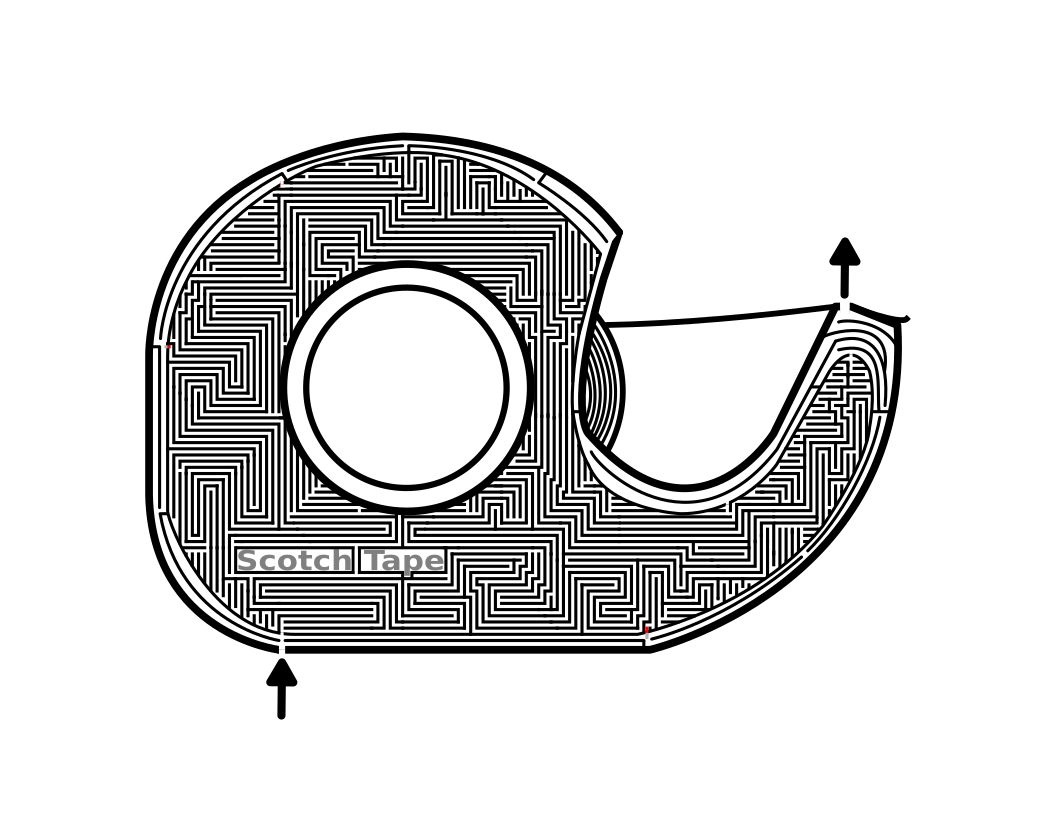 Scotch Tape Maze in b/w