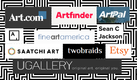 logos of sites selling artwork