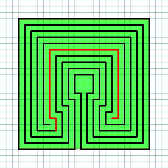 9 Circuit Square Labyrinth Center Pad with grids Part 7