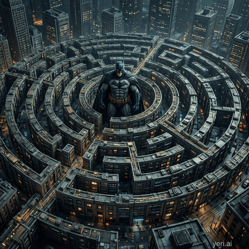 A maze in the city of Gotham, highly detailed 2026