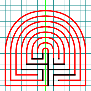 Caerdroia Labyrinth with grids seed pattern
