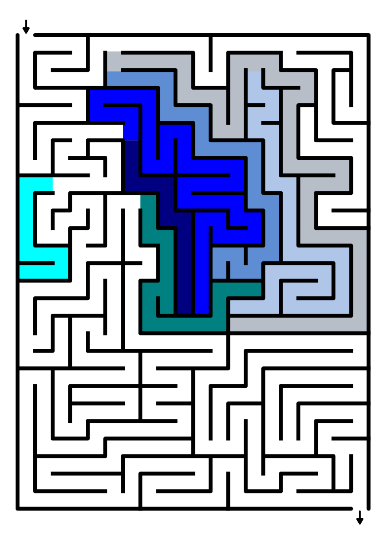 reverse solved maze example