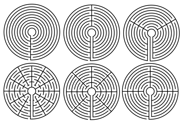 How to Draw Large Circuit Circular Labyrinths — Free Printable Mazes ...