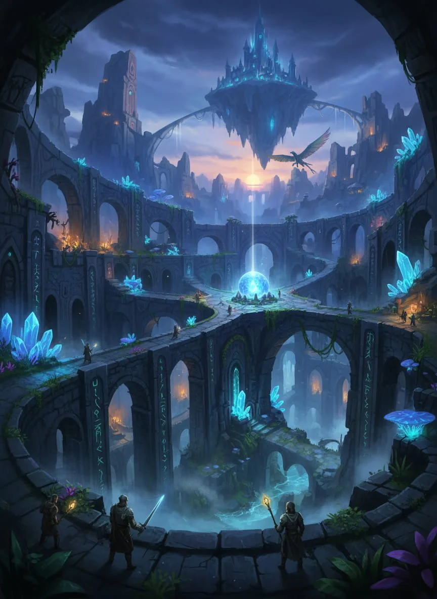 Fantasy Labyrinth hyper detailed digital painting 2026
