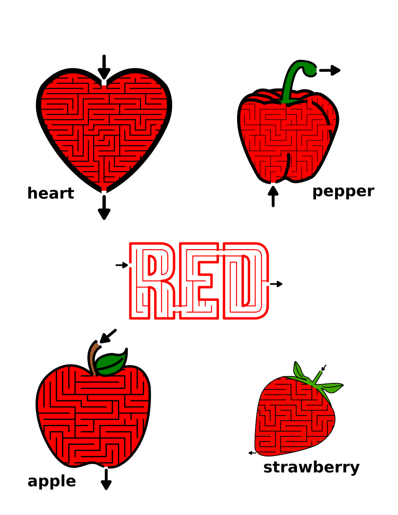 Red items maze page