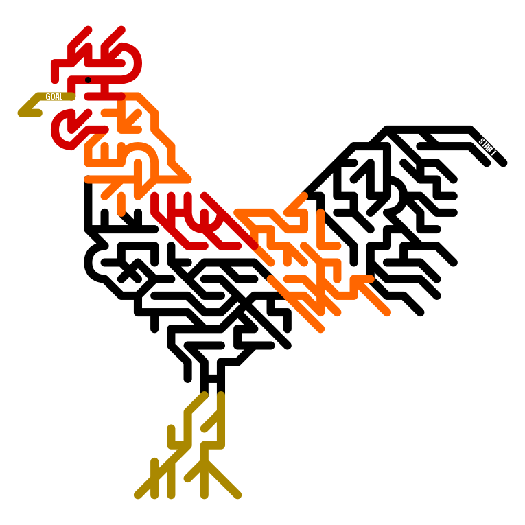 Kids On Line Maze Rooster