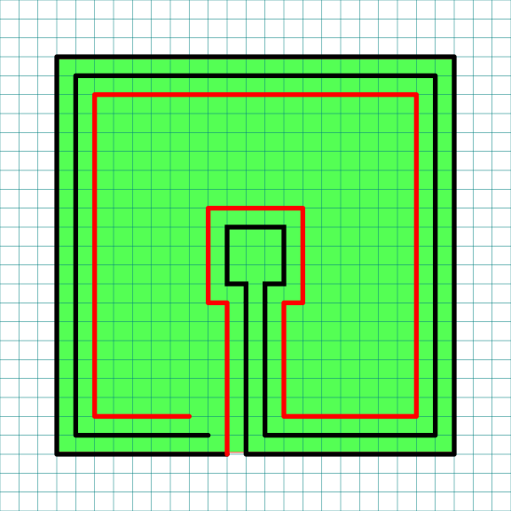 9 Circuit Square Labyrinth Center Pad with grids Part 4