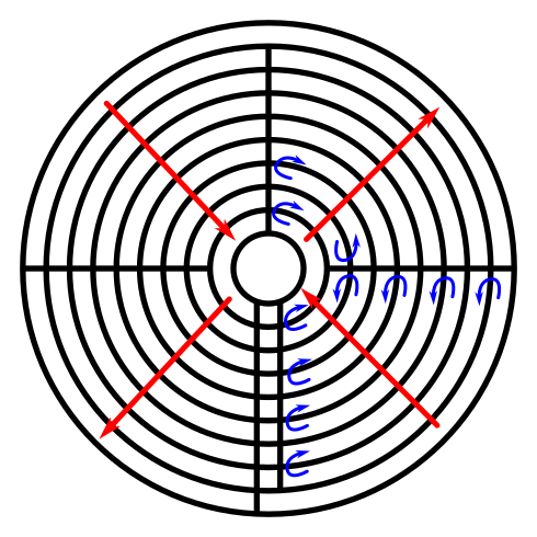labyrinth drawing with sections shown