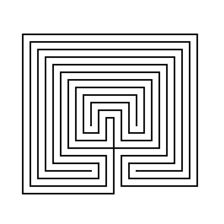 11 Circuit Square Labyrinth right handed