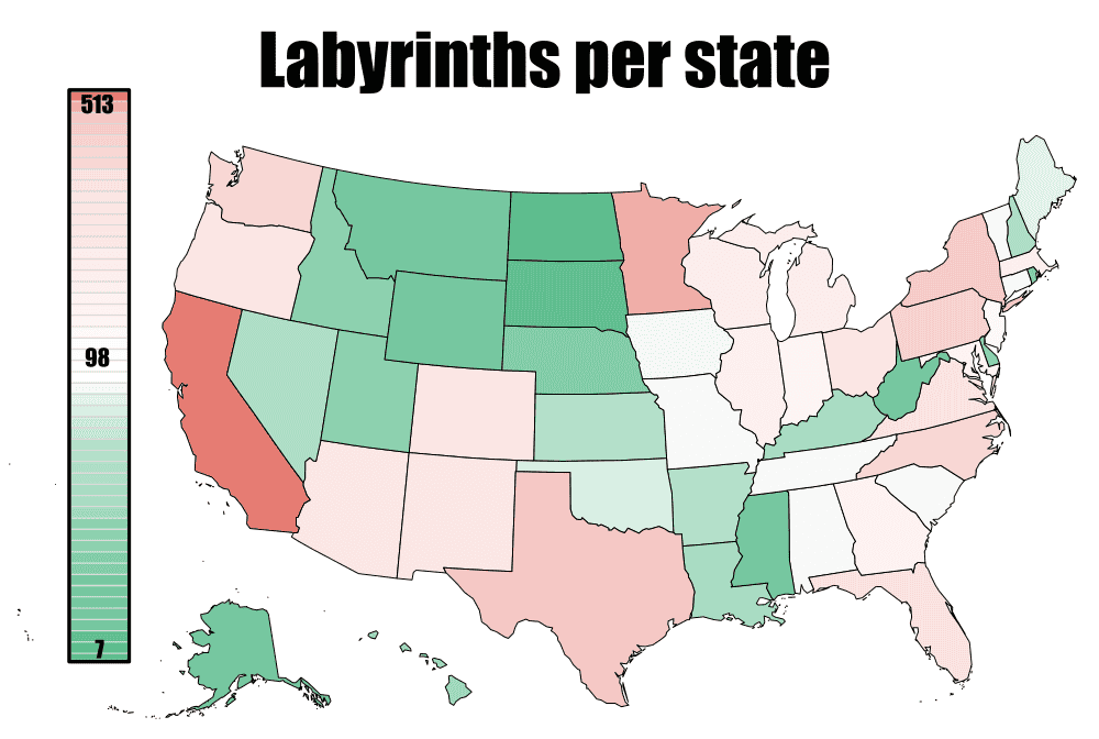 us map of labyrinths per state