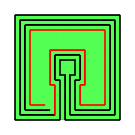 9 Circuit Square Labyrinth Center Pad with grids Part 5