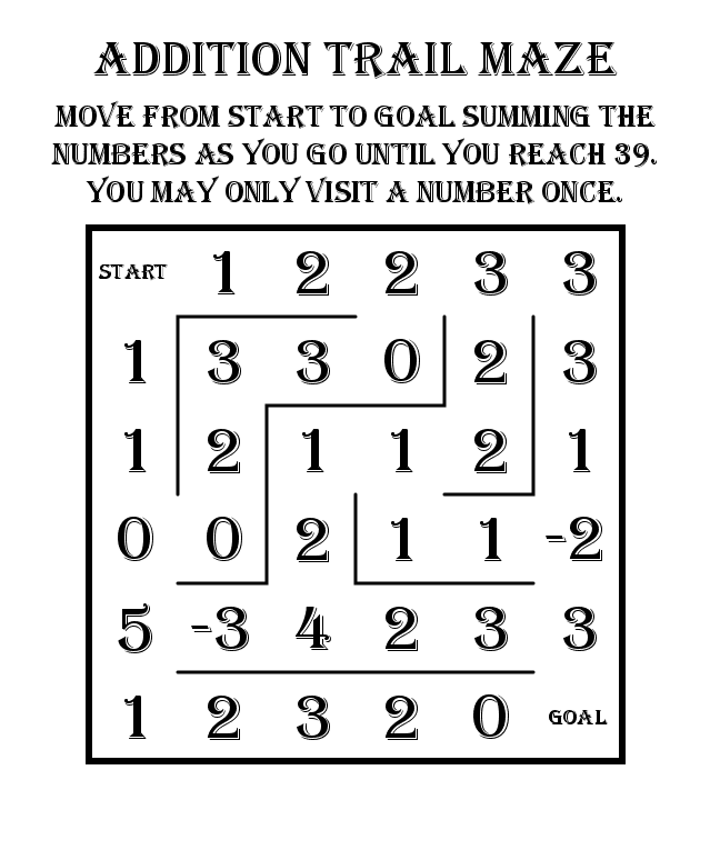 How to Make a Math Addition Trail Maze — Do you maze?