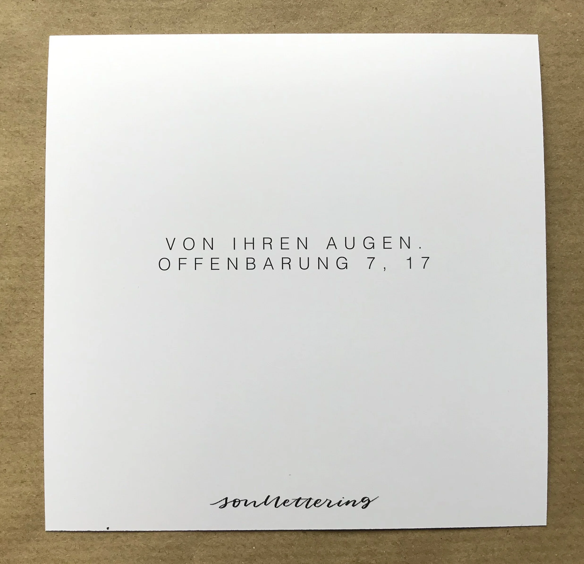 Gott Wird Abwischen Alle Tränen Polaroidkarte "Gott wird abwischen alle Tränen" — Soullettering