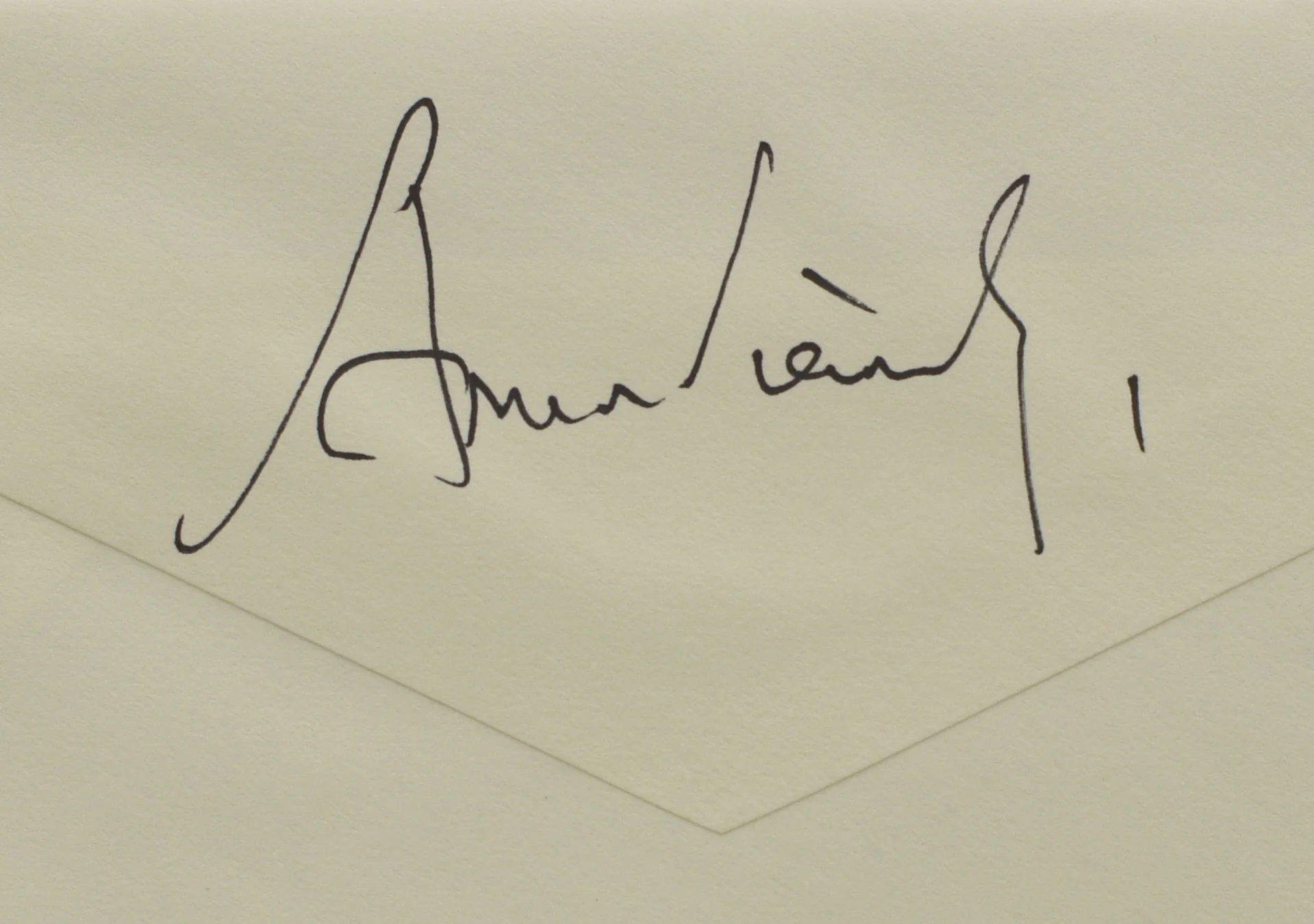 detail of letter from composer Arvo Pärt